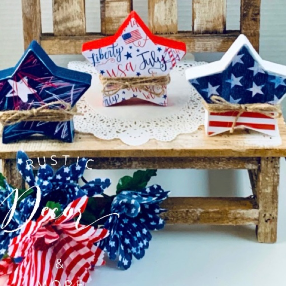 COPY - ❤️🤍💙 Farmhouse 4th of July Tray Decor Set 2